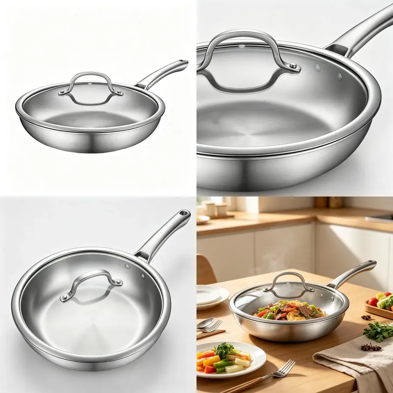 Quality Camping Cooking Set - Panela Antiaderente de Aço Inoxidável de