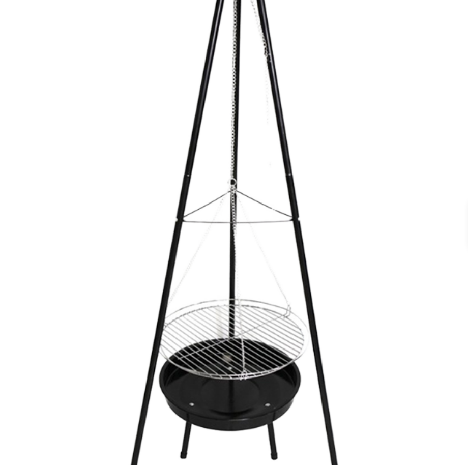 Camping Cooking Fire Pit - Churrasqueira Suspensa de Tripé Reforçada com