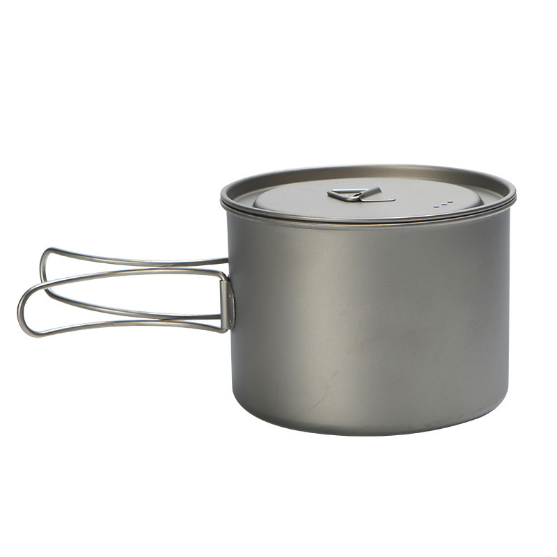 Camping Cooking Pan - Panela de titânio com alça suspensa,