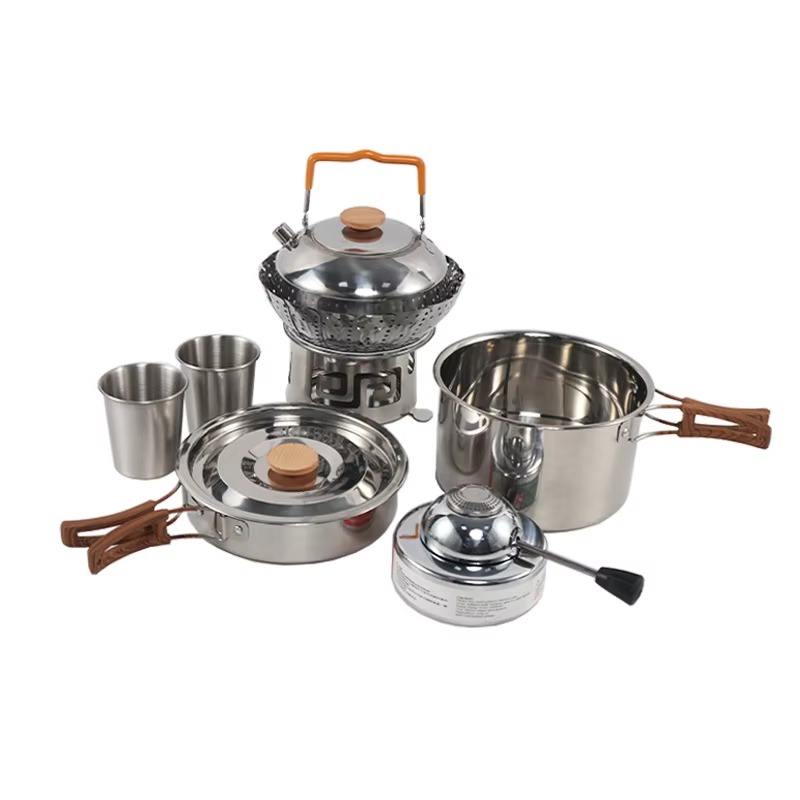 Quality Camping Cooking Set - Conjunto de Utensílios de Cozinha Portátil