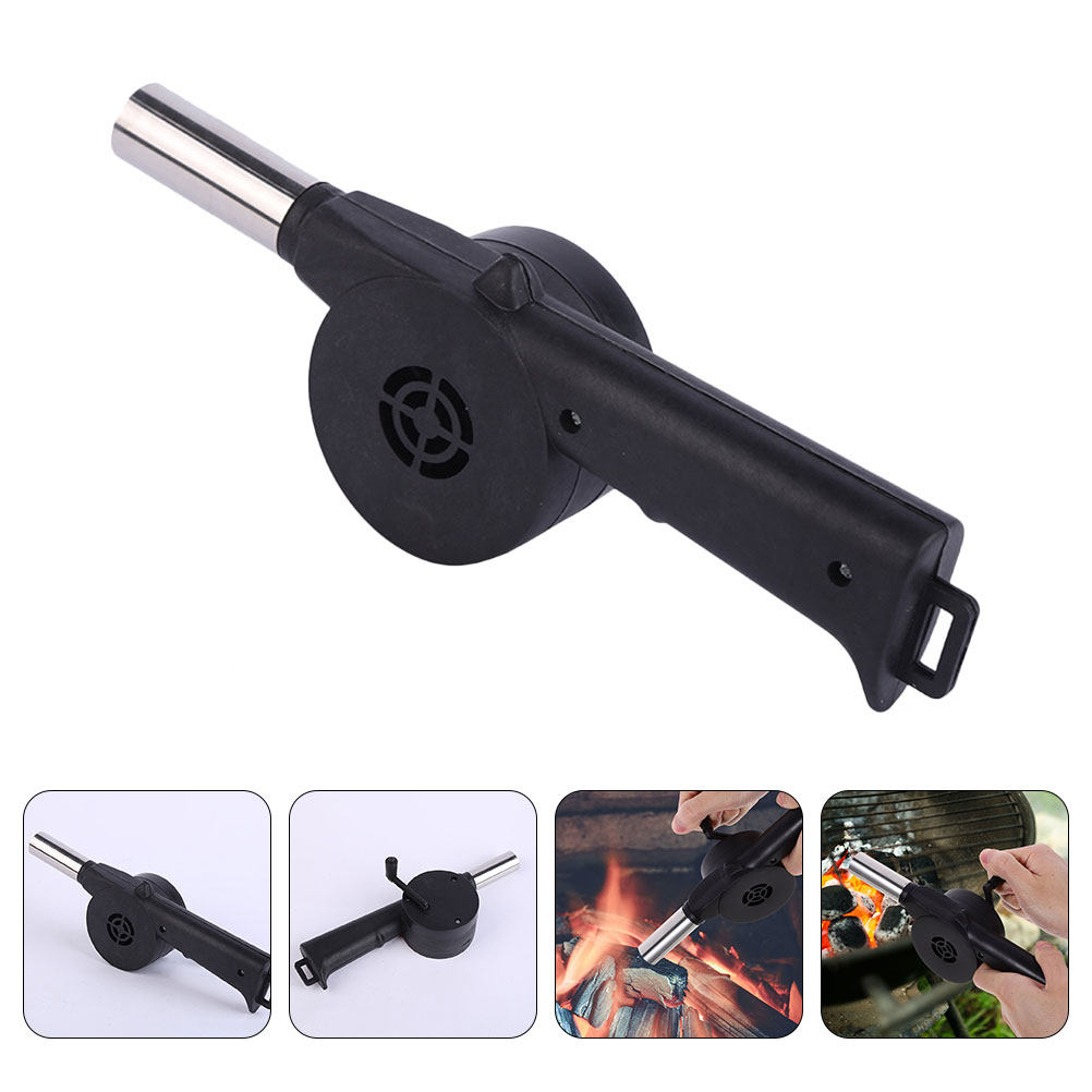 Camping Cooking Fire Pit - Ventilador Manual Preto com Manivela para