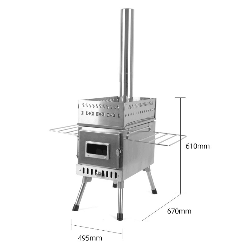 Fogão a Lenha Dobrável de Aço  - Camping Cooking Fire Pit avaliação e preço