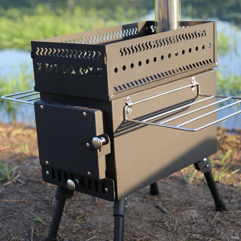 Fogão a Lenha Dobrável de Aço  - Camping Cooking Fire Pit avaliação e preço