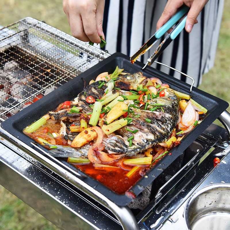 Panela de Grelhar Quadrada Gro - Camping Cooking Pan avaliação e preço