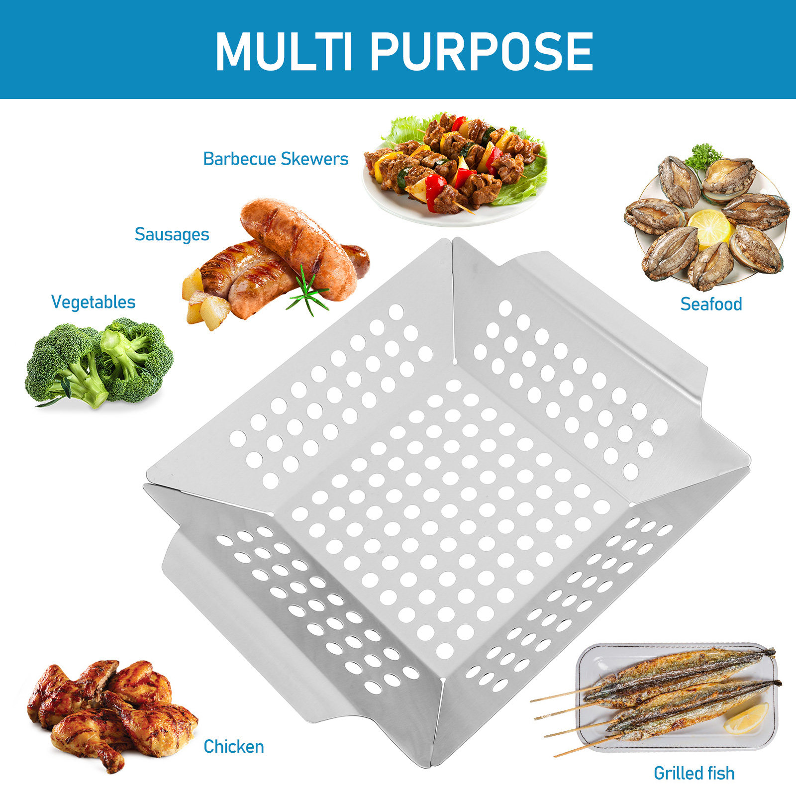 Cesto de Grelhar Quadrado Oco  - Camping Cooking Accessories avaliação e preço