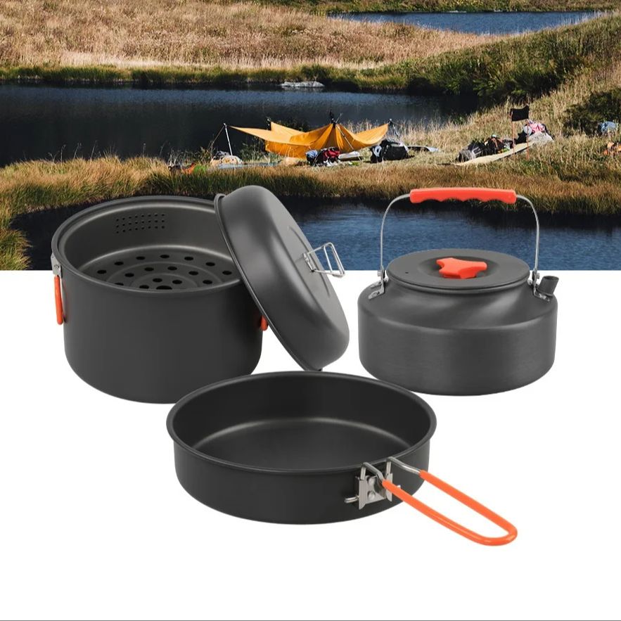 Conjunto de panelas ao ar livr - Camping Cooking Pan avaliação e preço