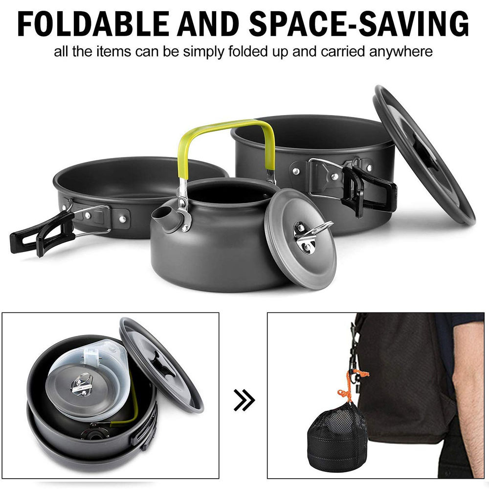 Conjunto de Utensílios de Cozi - Camping Cooking Pan avaliação e preço