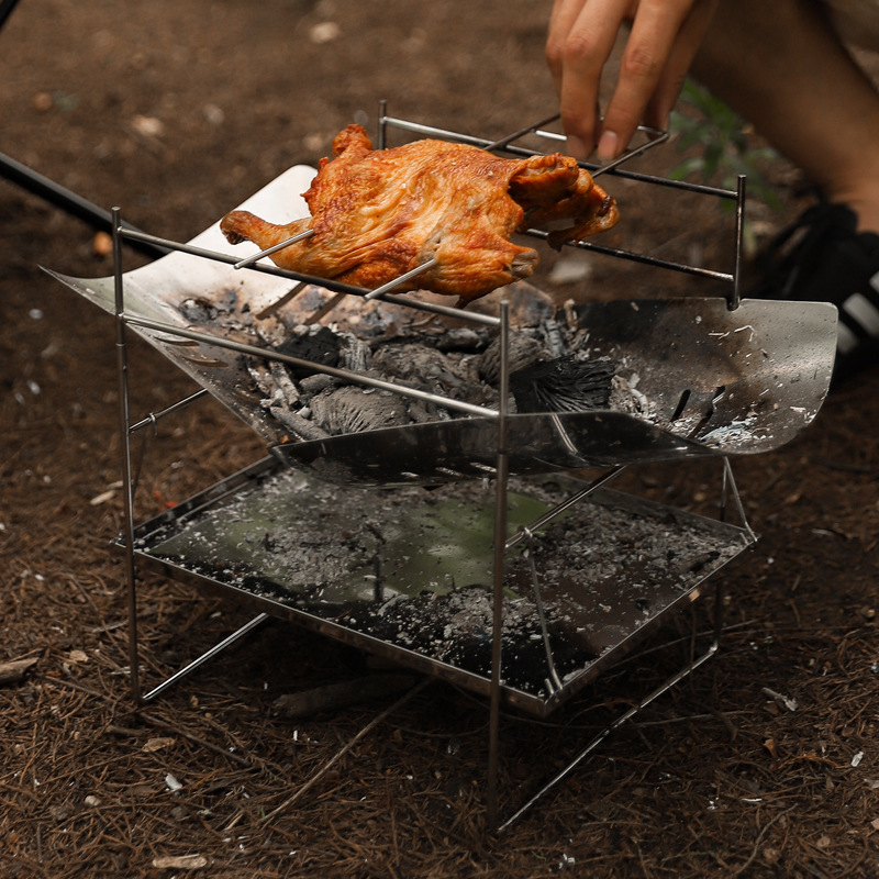Queima de madeira fogão acampa - Camping Cooking Fire Pit avaliação e preço