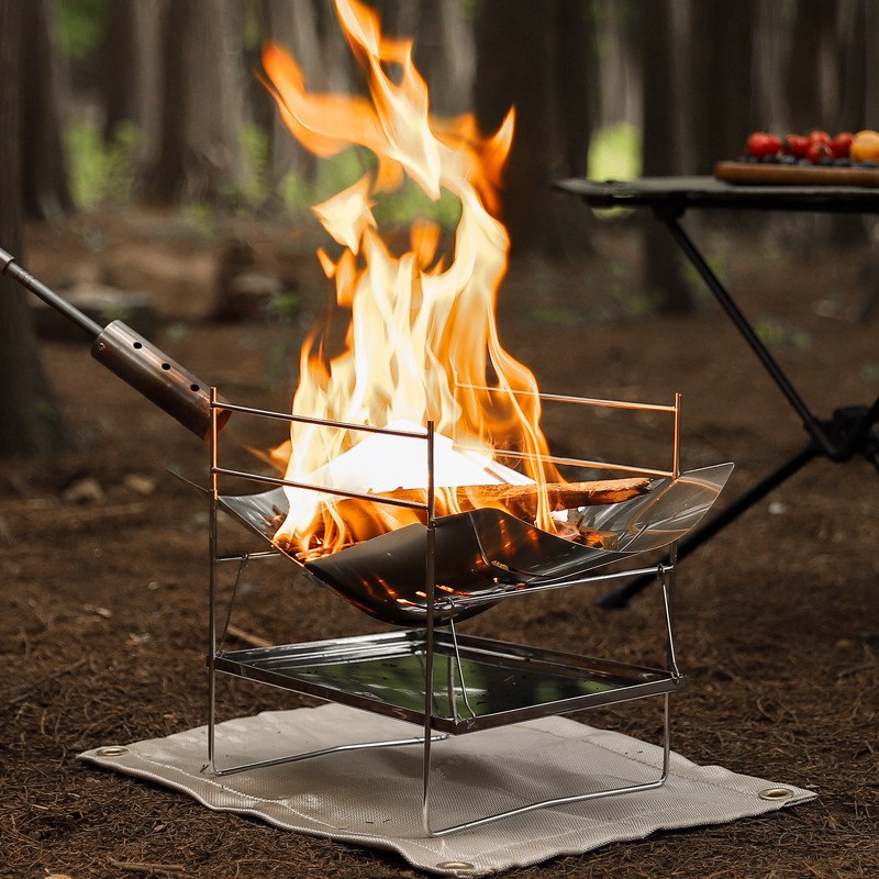 Queima de madeira fogão acampa - Camping Cooking Fire Pit avaliação e preço